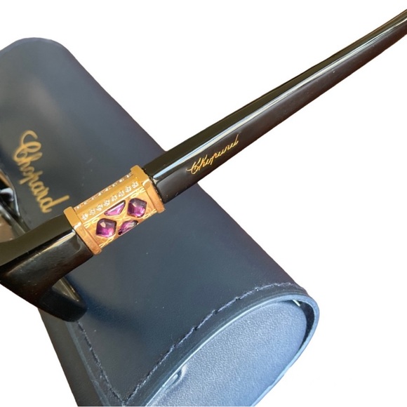 Chopard Rectangular Black Frame & Case Purple Stones Brand New NWT - Picture 9 of 13